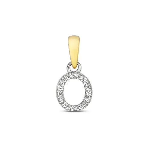 O Diamond Initial Pendent 0.02ct 0.40g - 9ct Yellow Gold 
